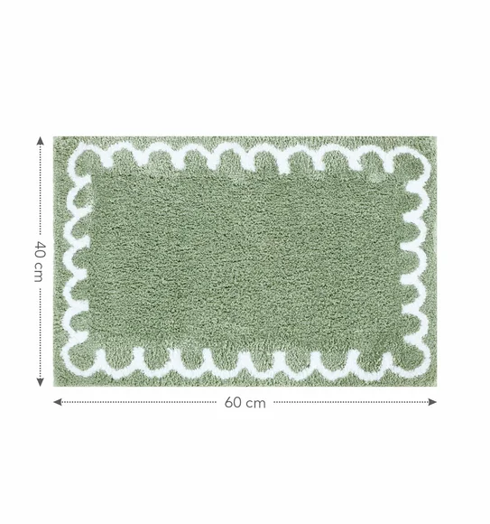 Scallop Anti-skid Ultra Absorbent Bath Mat Sage