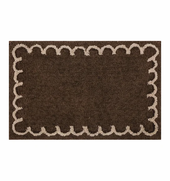 Scallop Anti-skid Ultra Absorbent Bath Mat Chocolate