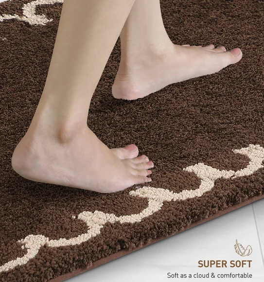 Scallop Anti-skid Ultra Absorbent Bath Mat Chocolate
