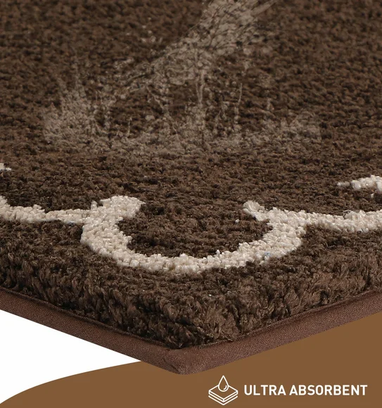 Scallop Anti-skid Ultra Absorbent Bath Mat Chocolate
