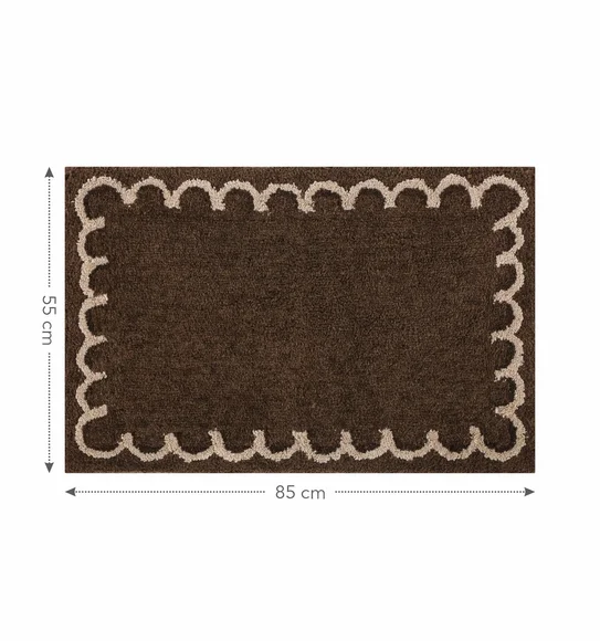 Scallop Anti-skid Ultra Absorbent Bath Mat Chocolate