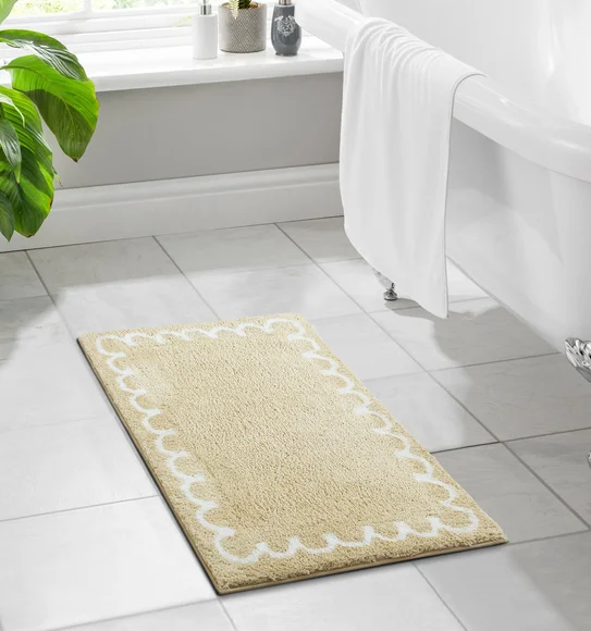 Scallop Anti-skid Ultra Absorbent Bath Mat Sandshell