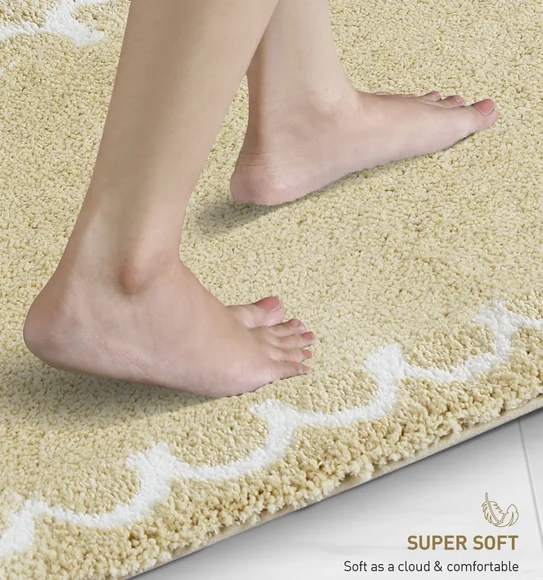 Scallop Anti-skid Ultra Absorbent Bath Mat Sandshell