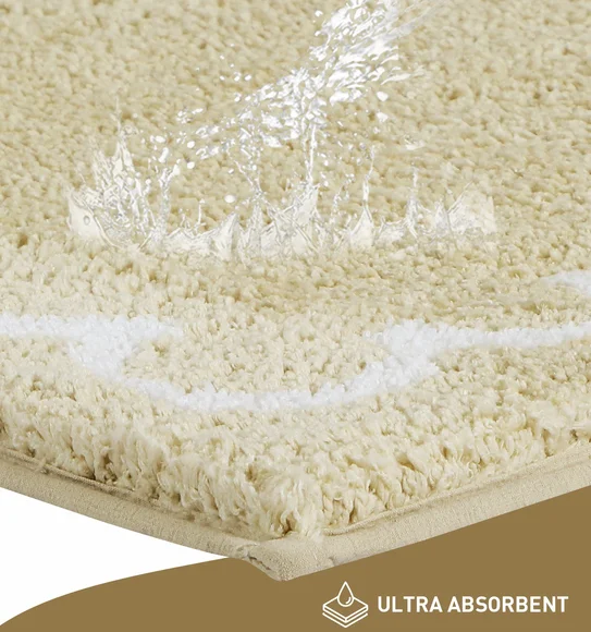 Scallop Anti-skid Ultra Absorbent Bath Mat Sandshell