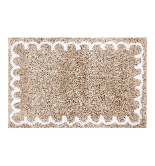 Scallop Anti-skid Ultra Absorbent Bath Mat Brown