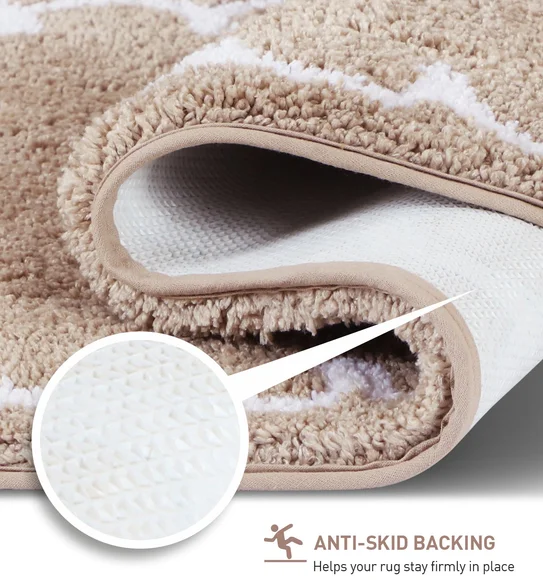 Scallop Anti-skid Ultra Absorbent Bath Mat Brown