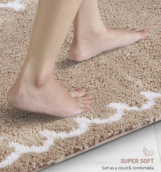 Scallop Anti-skid Ultra Absorbent Bath Mat Brown
