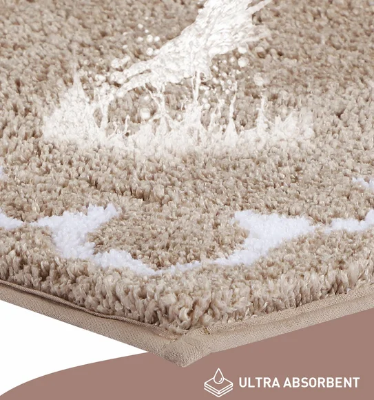 Scallop Anti-skid Ultra Absorbent Bath Mat Brown