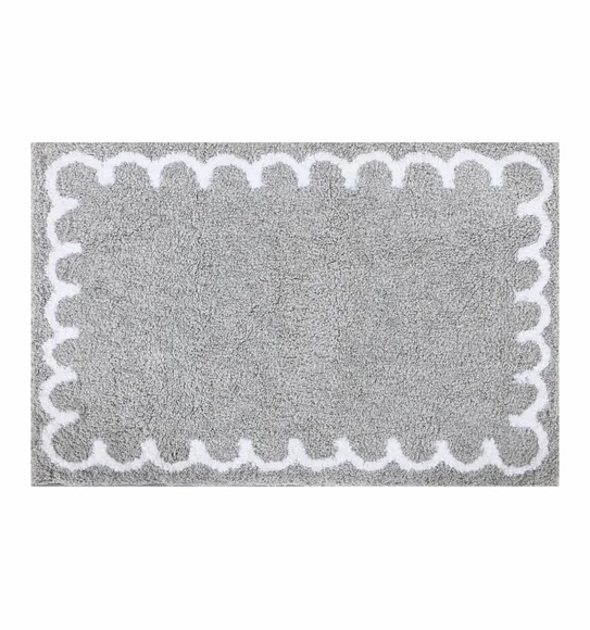 Scallop Anti-skid Ultra Absorbent Bath Mat Silver