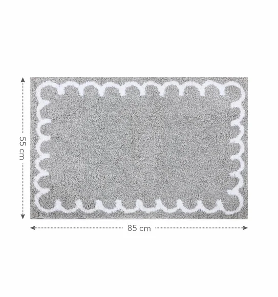 Scallop Anti-skid Ultra Absorbent Bath Mat Silver