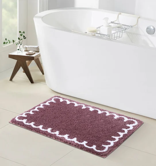 Scallop Anti-skid Ultra Absorbent Bath Mat Strawberry