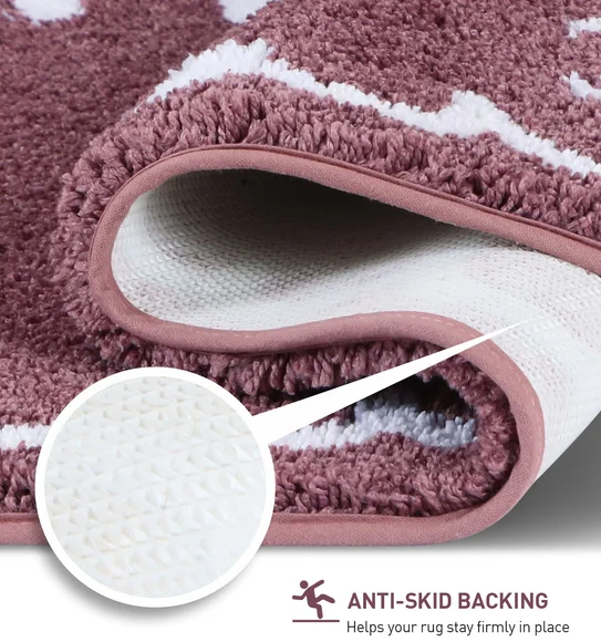 Scallop Anti-skid Ultra Absorbent Bath Mat Strawberry