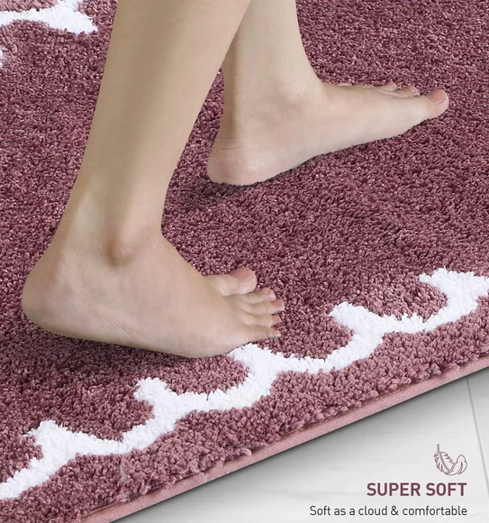 Scallop Anti-skid Ultra Absorbent Bath Mat Strawberry