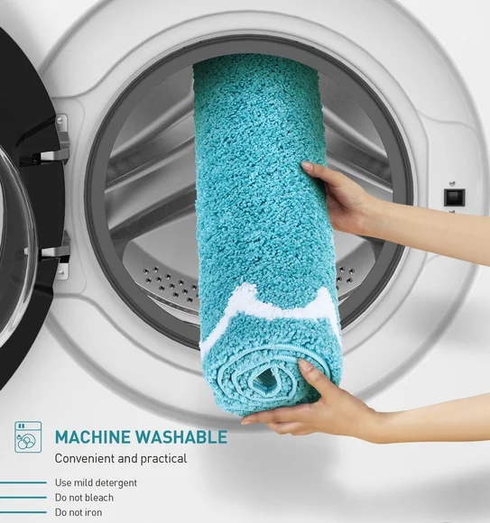 Scallop Anti-skid Ultra Absorbent Bath Mat Teal