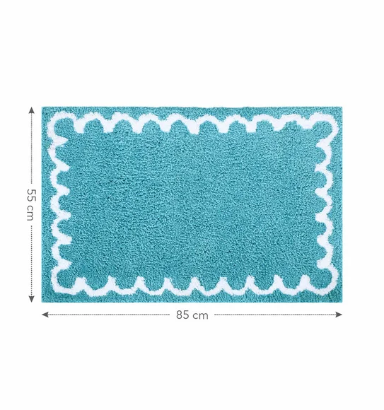 Scallop Anti-skid Ultra Absorbent Bath Mat Teal