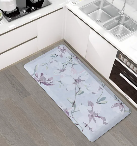 Squab Anti-skid Kitchen Floor Mat Light Blue