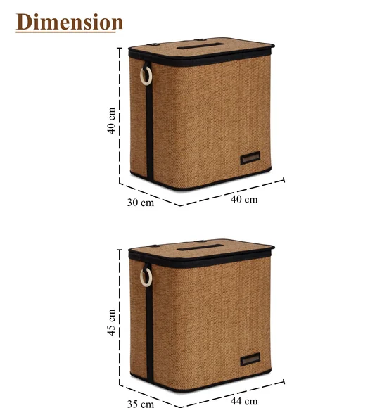 Sophia Set of 2 Laundry Basket Storage Basket Brown and Black