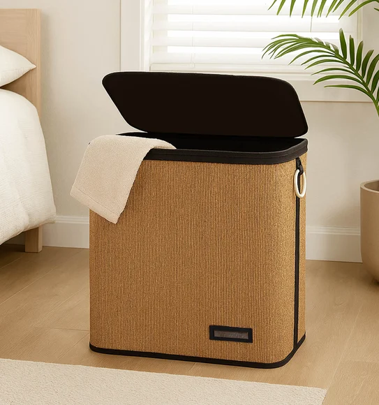 Sophia Laundry Basket Storage Basket Brown and Black
