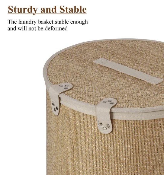 Sophia Laundry Basket Storage Basket Brown and White