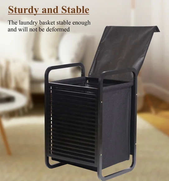 Sophia Laundry Basket Storage Basket White and Black