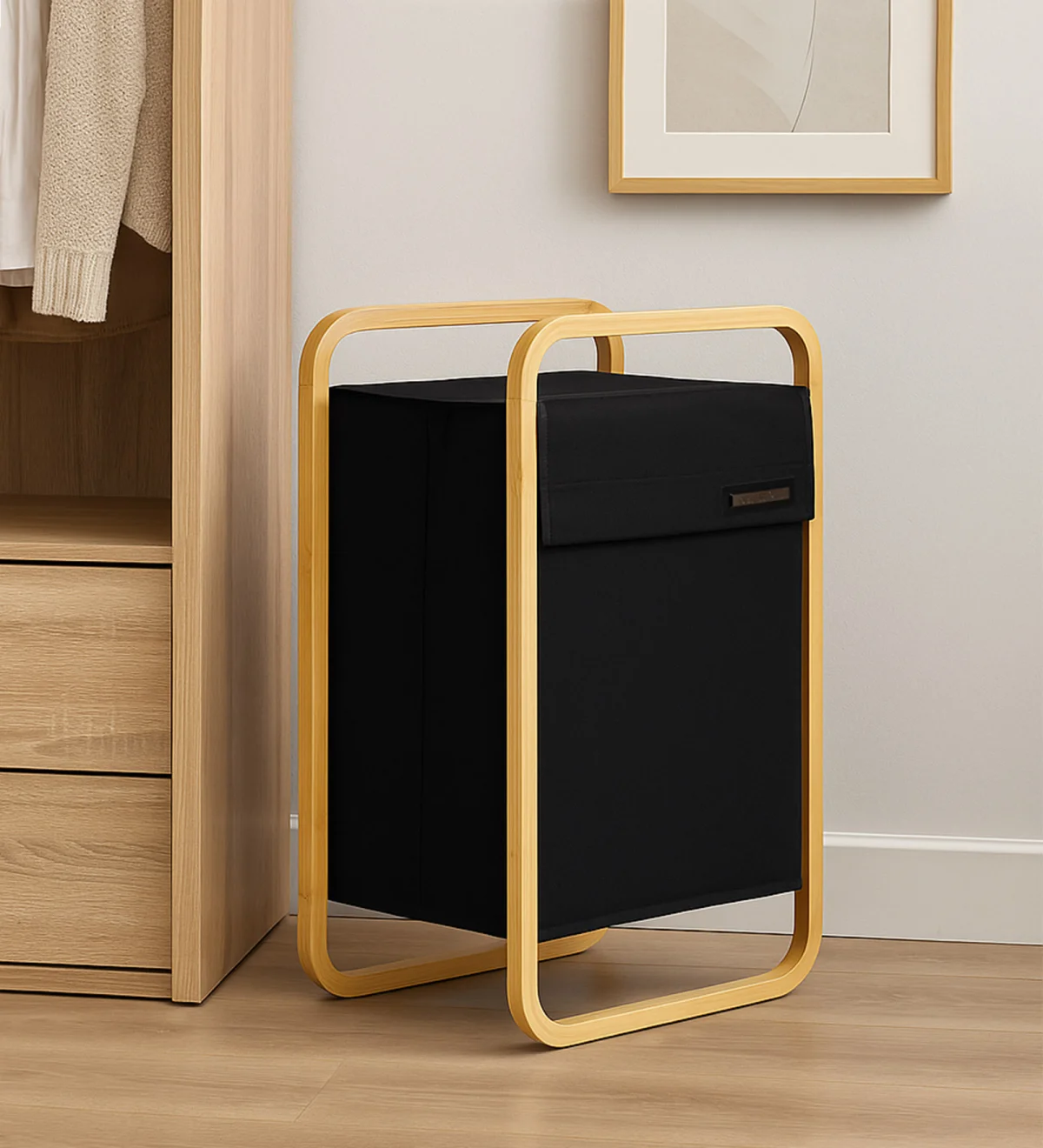 Sophia Laundry Basket Storage Basket Black