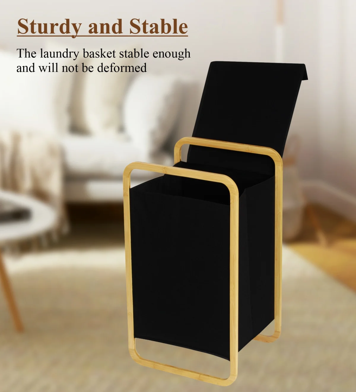 Sophia Laundry Basket Storage Basket Black