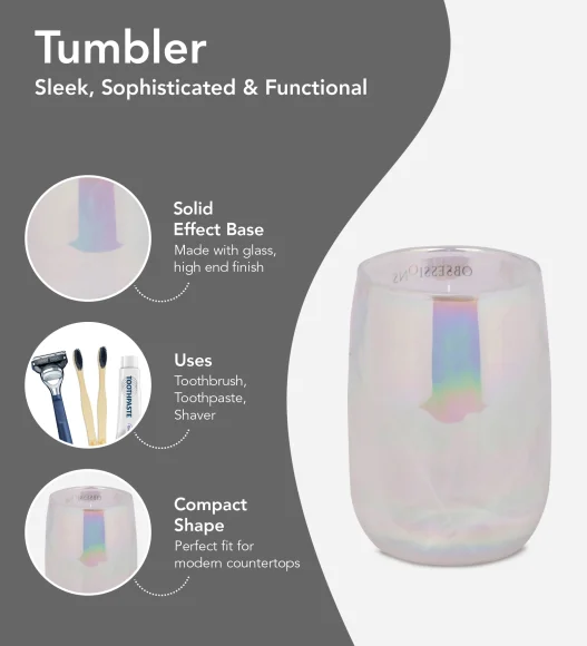 Prism 2 Glass Bath Set Off White