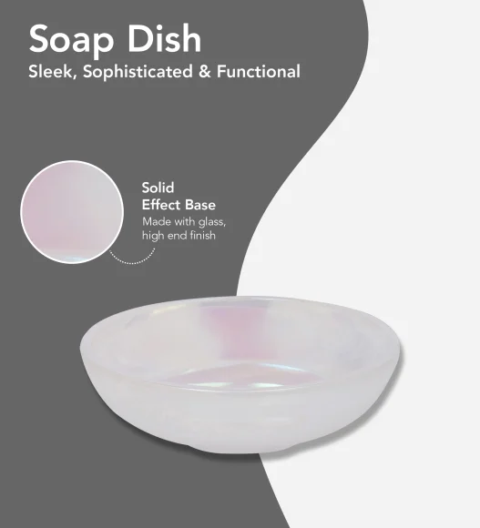 Prism 2 Glass Bath Set Off White
