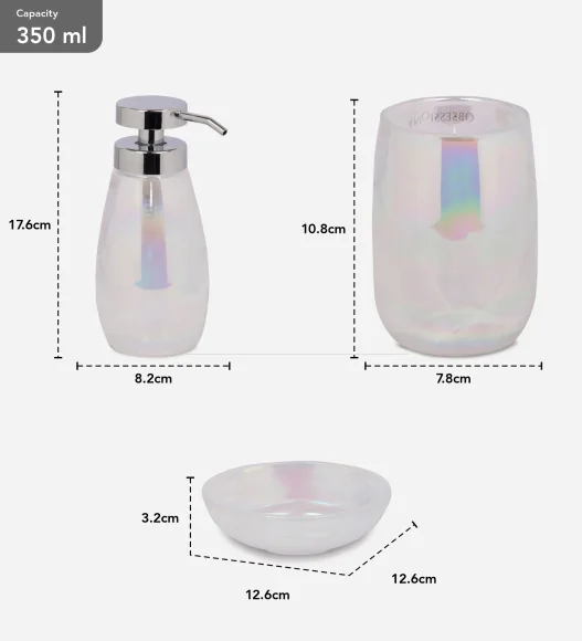 Prism 2 Glass Bath Set Off White