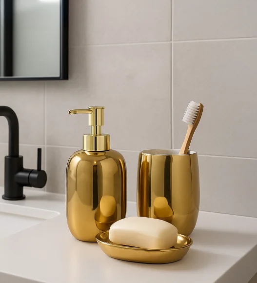 Earth 2 Ceramic Bath Set Gold