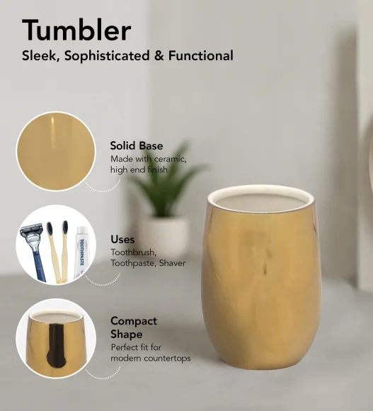 Earth 2 Ceramic Bath Set Gold