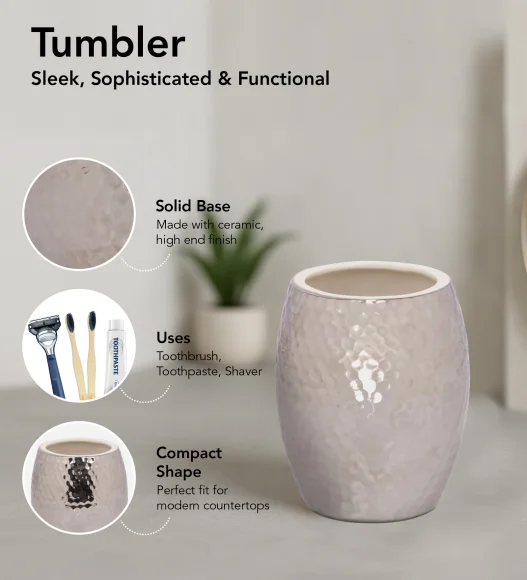 Earth 2 Ceramic Bath Set Silver