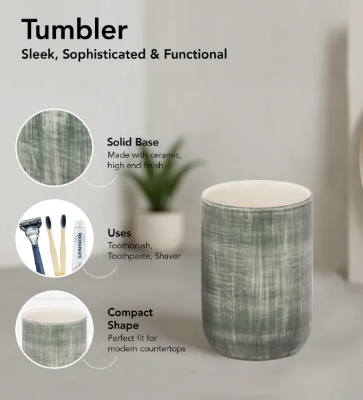 Earth 2 Ceramic Bath Set Olive