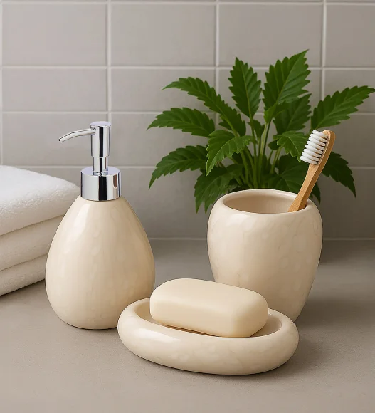 Earth 2 Ceramic Bath Set Cream