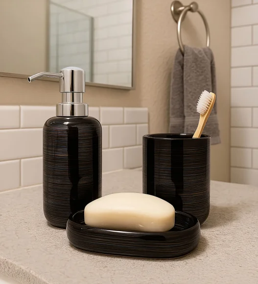 Earth 2 Ceramic Bath Set Black