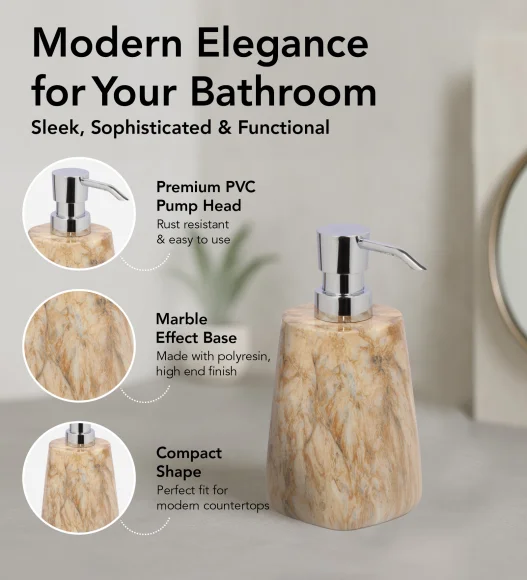 Spaze 2 Polyresin Bath Set Beige and Brown