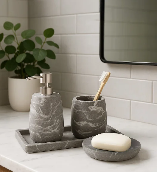 Spaze 2 Polyresin Bath Set Grey
