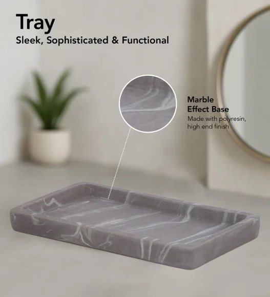 Spaze 2 Polyresin Bath Set Grey