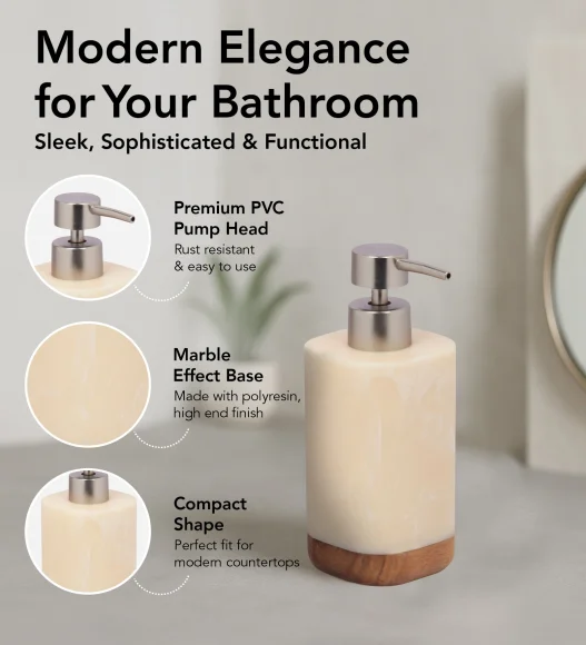 Spaze 2 Polyresin Bath Set Cream and Brown