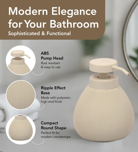 Caddy Polyresin Soap Dispenser Cream