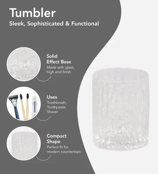 Prism 2 Glass Bath Set Clear