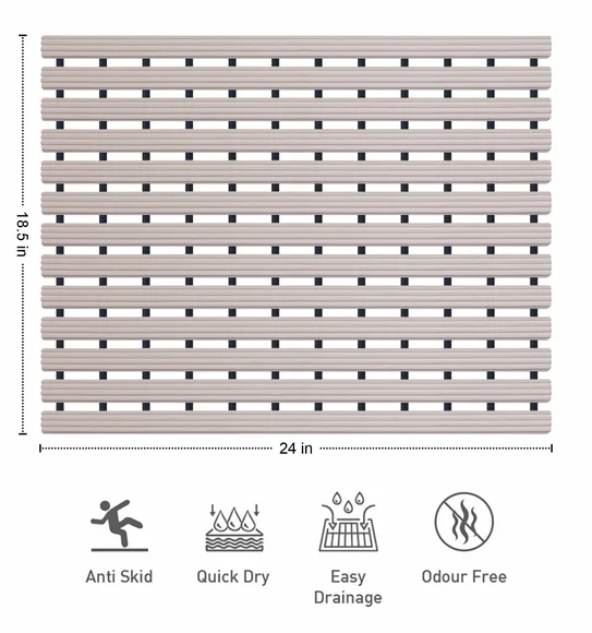 Fredy PVC Shower Mat Sand Shell