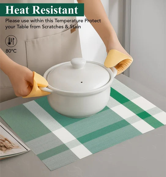 Avono Heat Resistant and Washable Table Mat Green