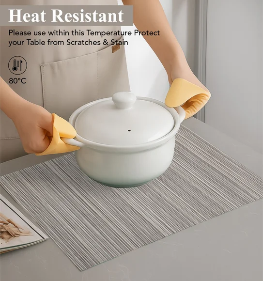 Avono Heat Resistant and Washable Table Mat Grey