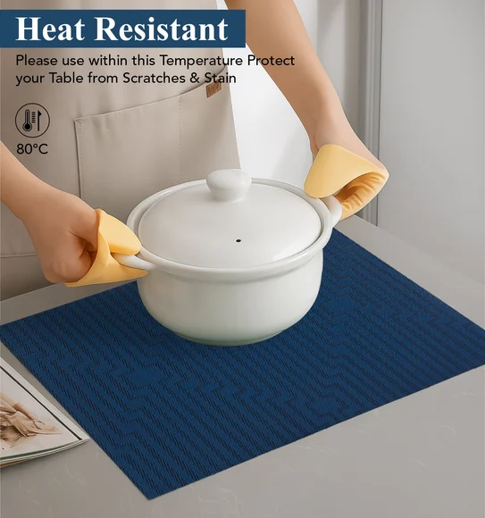 Avono Heat Resistant and Washable Table Mat Blue