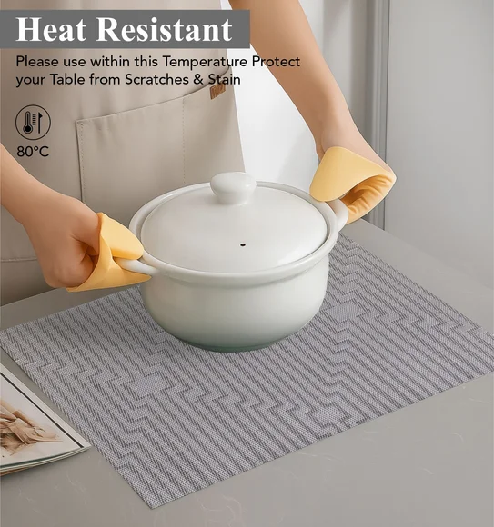 Avono Heat Resistant and Washable Table Mat Grey