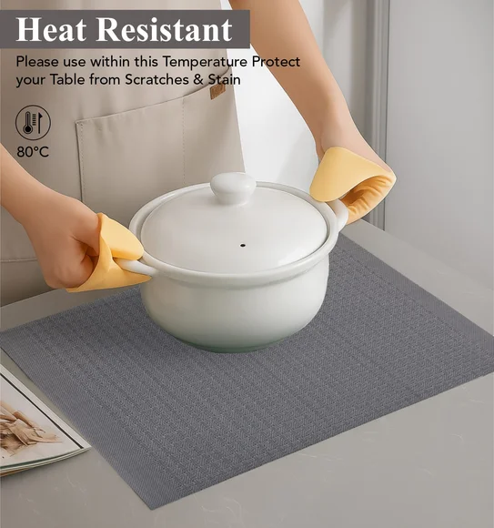Avono Heat Resistant and Washable Table Mat Grey