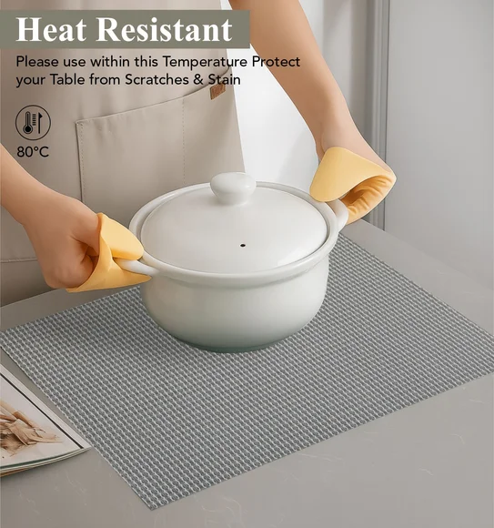 Avono Heat Resistant and Washable Table Mat Grey