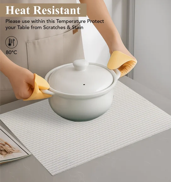 Avono Heat Resistant and Washable Table Mat Cream