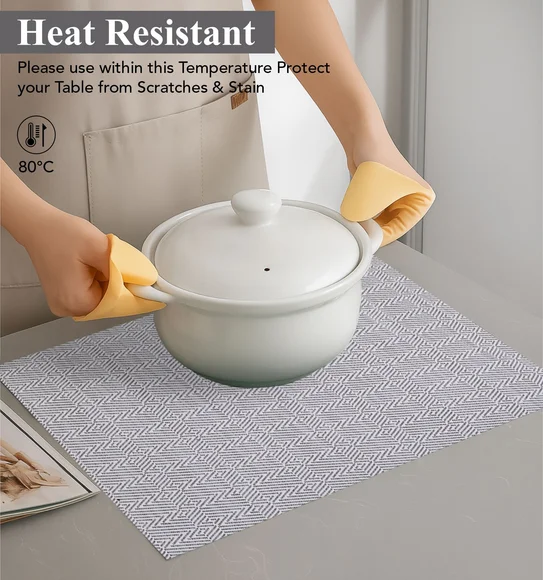 Avono Heat Resistant and Washable Table Mat Light Grey
